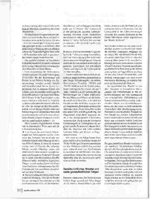Vorschauseite 4: Gesundheit - eine soziale Frage Arme sterben früher!