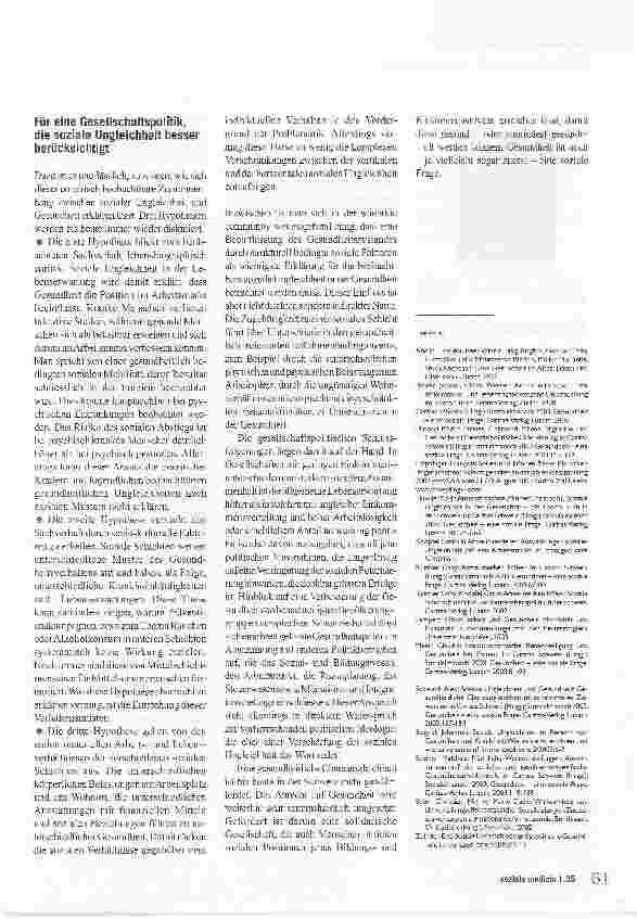 Vorschauseite 5: Gesundheit - eine soziale Frage Arme sterben früher!