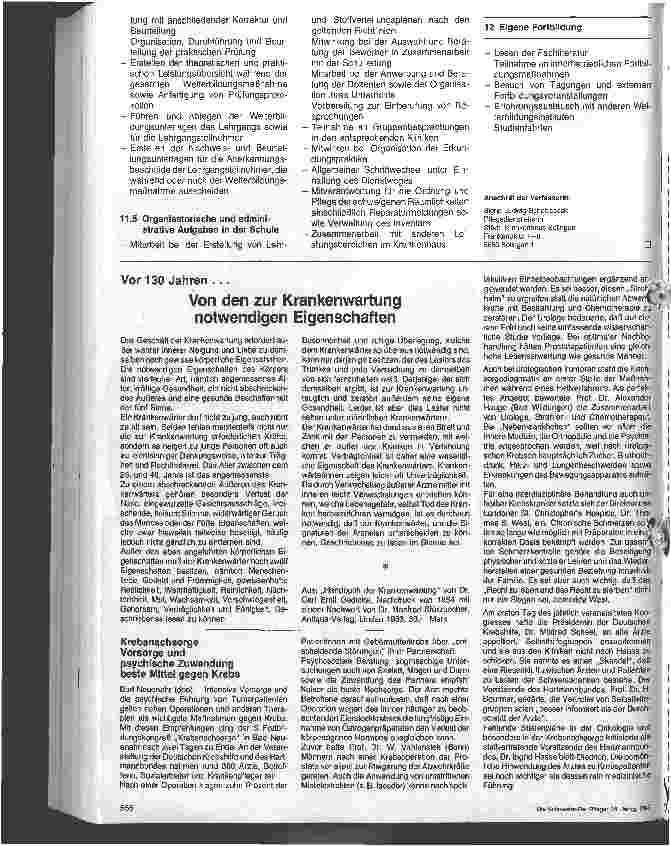 Vorschauseite 2: Stellenbeschreibung und Tätigkeitskataloge in der Ausund Weiterbildung 3. Folge Unterrichtsschwester/pfleger