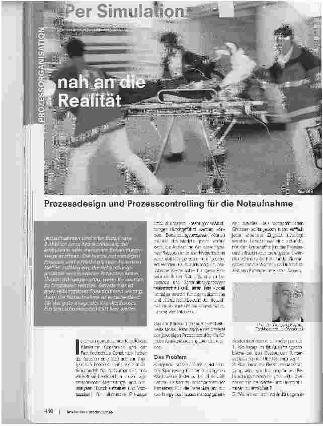 Vorschauseite 1: Per Simulatiom nah an die RealitätProzessdesign und Prozesscontrolling für die Notaufnahme