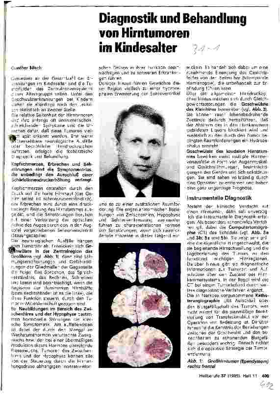 Vorschauseite 1: Diagnostik und Behandlung von Hirntumoren im Kindesalter