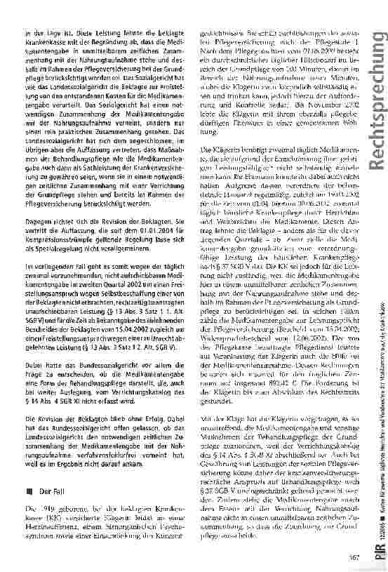 Vorschauseite 2: Kosten für zweimal tägliches Herrichten Verabreichen der Medikamente trägt die Krankenkasse