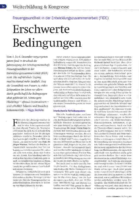 Vorschauseite 1: Frauengesundheit in der Entwicklungszusammenarbeit (FIDE) Erschwerte Bedingungen
