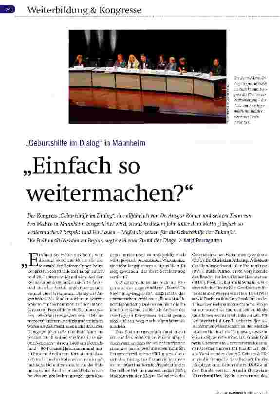 Vorschauseite 1: Einfach so weitermachen?