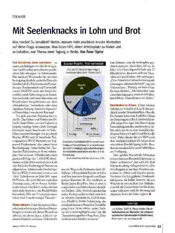 Vorschauseite 1: Mit Seelenknacks in Lohn und Brot