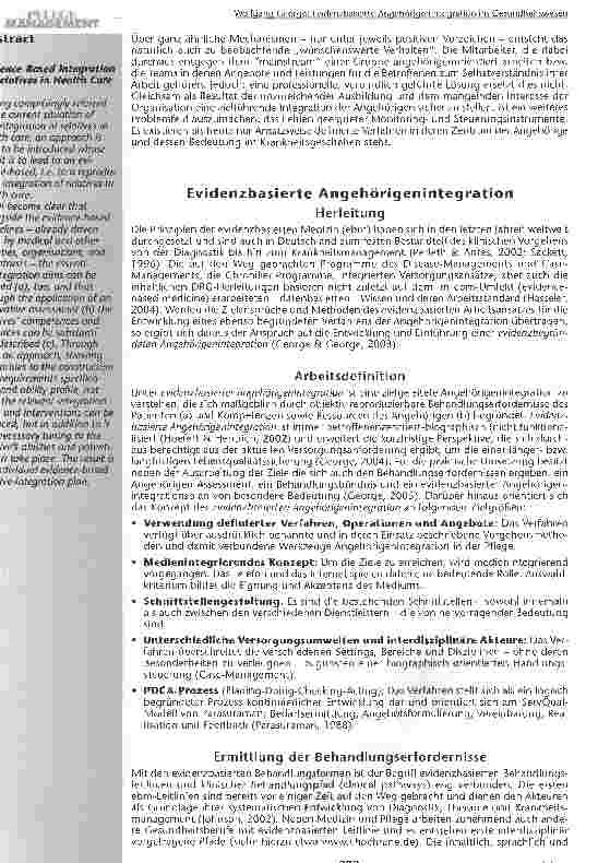 Vorschauseite 3: Evidenzbasierte Angehörigenintegrationim Gesundheitswesen