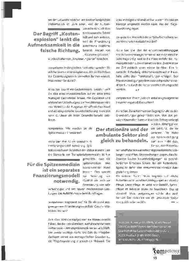 Vorschauseite 2: Es braucht ein sozial ausgewogenes Finanzierungsmodell