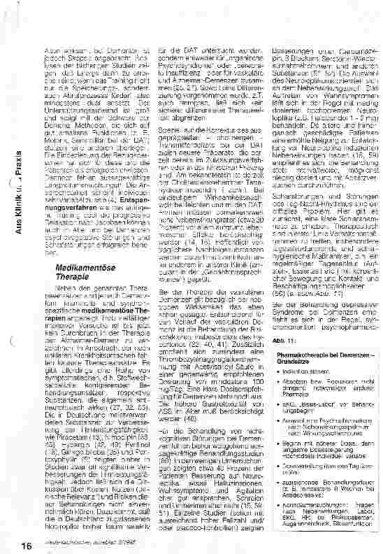 Vorschauseite 2: Erfolgversprechende Therapien greifen rechtzeitig in den Demenz-Prozeß einDie Demenz vom Alzheimer Typ (Teil 2)
