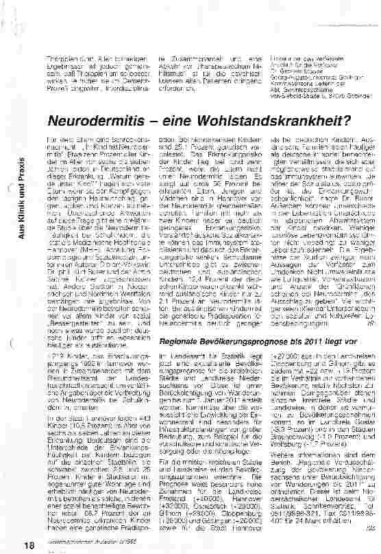 Vorschauseite 4: Erfolgversprechende Therapien greifen rechtzeitig in den Demenz-Prozeß einDie Demenz vom Alzheimer Typ (Teil 2)