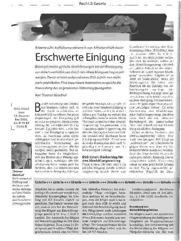 Vorschauseite 1: Arbeitsrecht: Aufhebungsvarianten von ArbeitsverhältnissenErschwerte Einigung