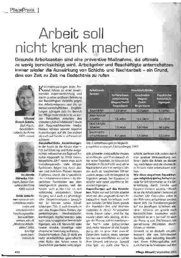 Vorschauseite 1: Arbeit soll nicht krank machen