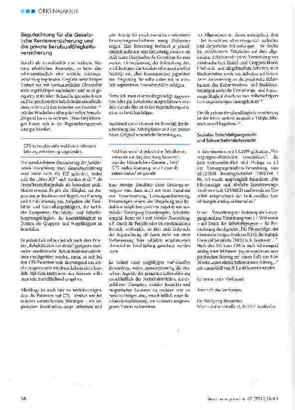 Vorschauseite 6: Begutachtung des chronischen Erschöpfungssyndroms