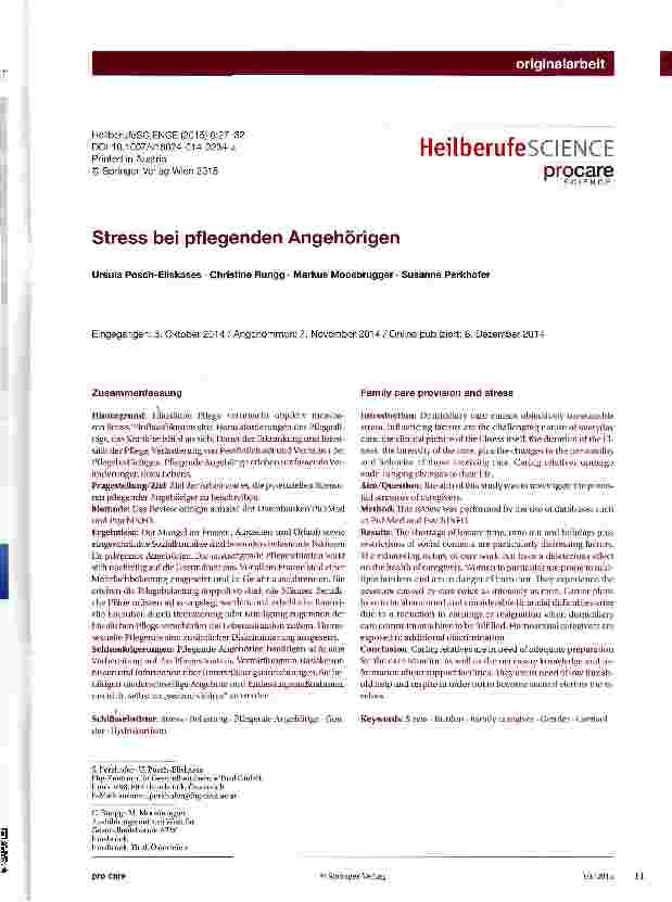 Vorschauseite 1: Stress bei pflegenden Angehörigen