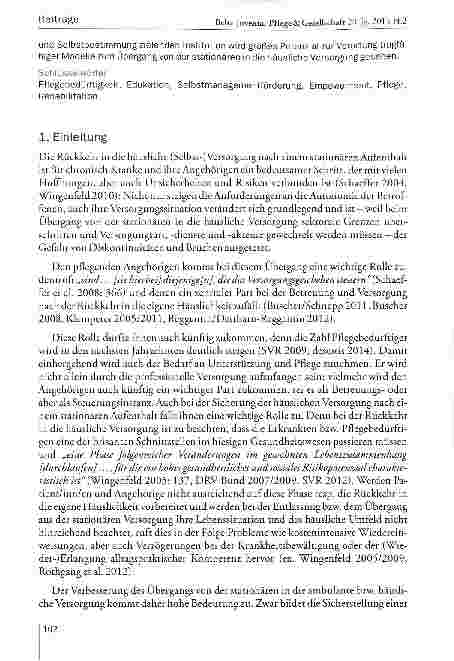 Vorschauseite 2: Edukative Unterstützung Pflegebedürftiger und ihrer Angehörigen zur Vorbereitung auf die häusliche (Selbstversorgung während der stationären Rehabilitation -Herausforderungen und…