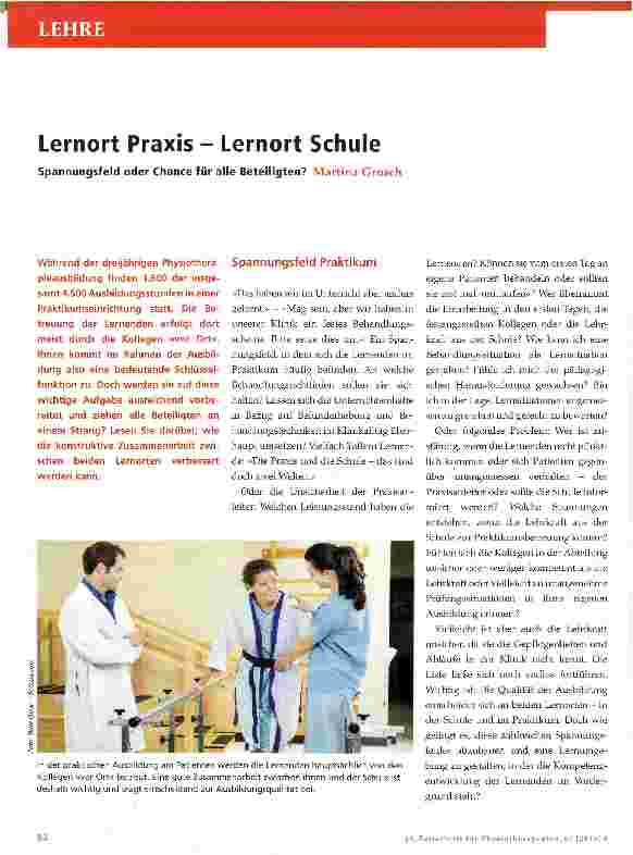 Vorschauseite 1: Lernort Praxis - Lernort Schule