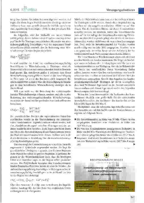 Vorschauseite 4: Die volkswirtschaftliche Bedeutung der Krankenhäuser in Thüringen