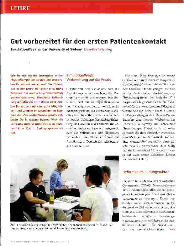 Vorschauseite 1: Gut vorbereitet für den ersten Patientenkontakt