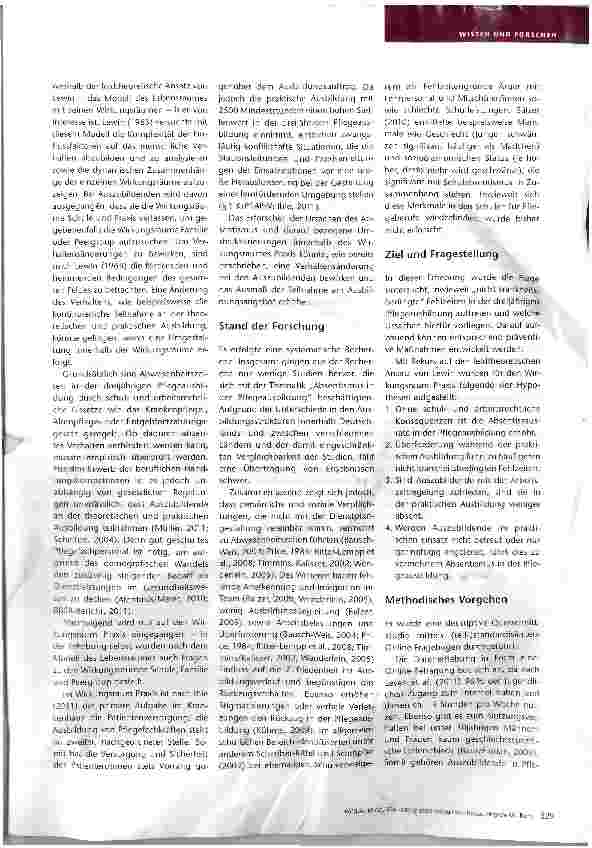 Vorschauseite 2: Absentismus in der Pflegeausbildung Nicht krankheitsbedingte Fehlzelten - Fehlzeit