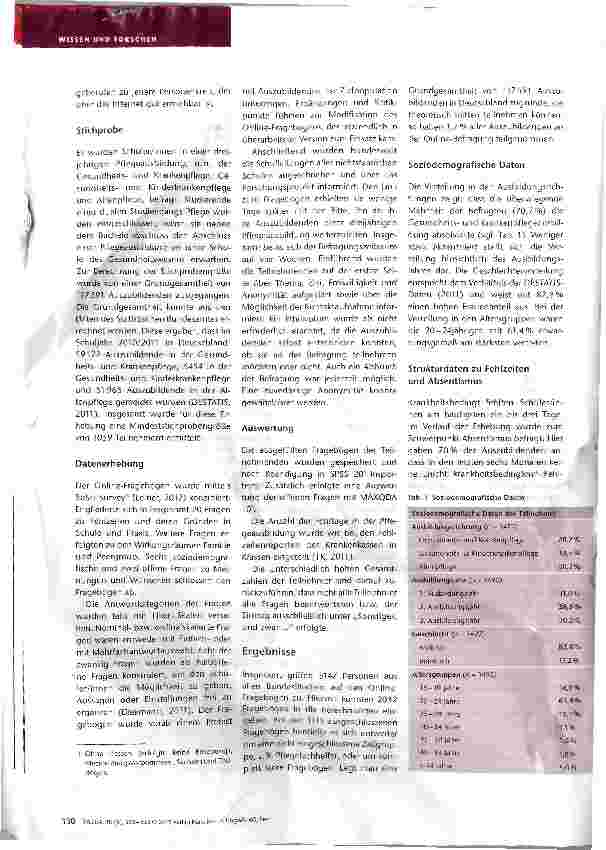 Vorschauseite 3: Absentismus in der Pflegeausbildung Nicht krankheitsbedingte Fehlzelten - Fehlzeit