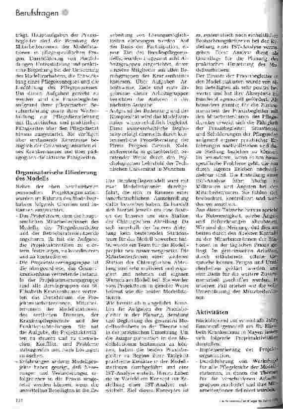 Vorschauseite 2: Bundespflegemodell Was ist das? Entwicklung eines ganzheitlichen Pflegesystems zum Abbau arbeitsbelastender und qualitätseinschränkender Auswirkungen der Funktionspflege