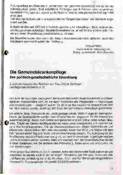 Vorschauseite 1: Die Gemeindekrankenpflegeihre politisch-gesellschaftliche Einordnung