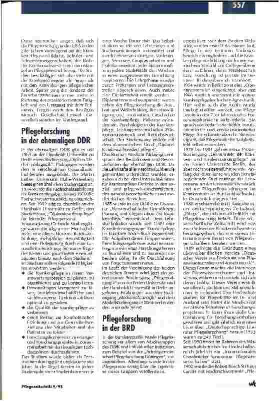 Vorschauseite 3: Pflegeforschung ist in Deutschland den Kinderschuhen entwachsen Wissenschaftliches Arbeiten in der Pflege