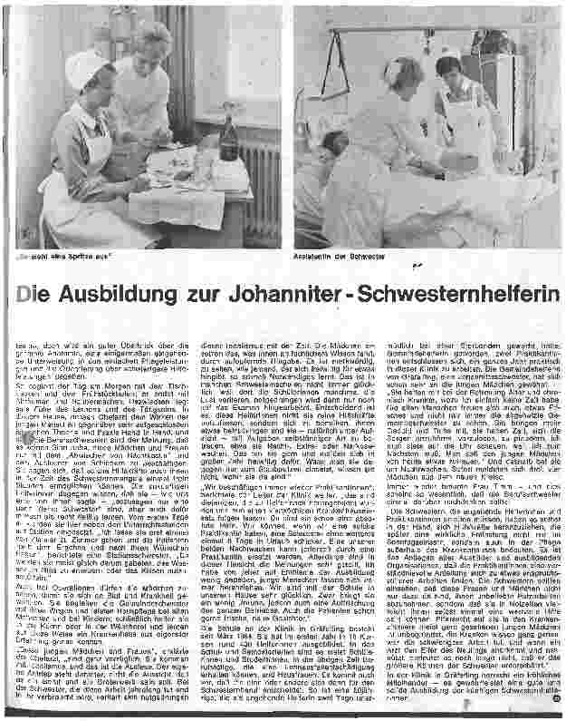 Vorschauseite 2: Die Ausbildung zur Johanniter-Schwesternhelferin .... nur eine ganz kleine Schwester