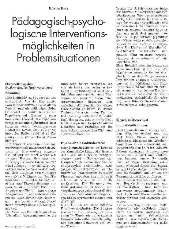 Vorschauseite 1: Pädagogisch-psychologische Interventionsmöglichkeiten in Problemsituationen