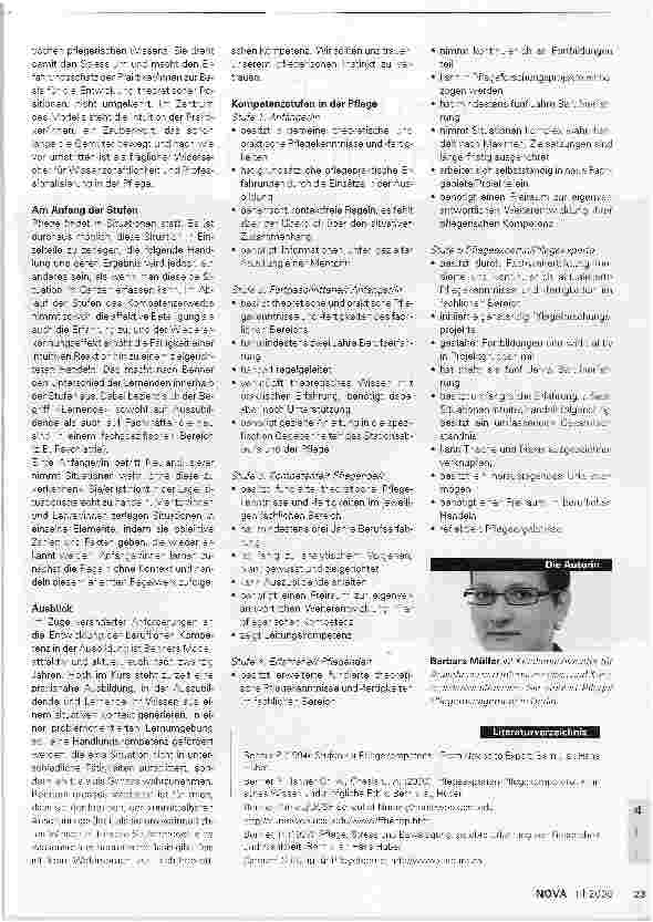 Vorschauseite 2: Dem Pflegewissen auf der SpurPatricia Benner und die Stufen zur Pflegekompetenz
