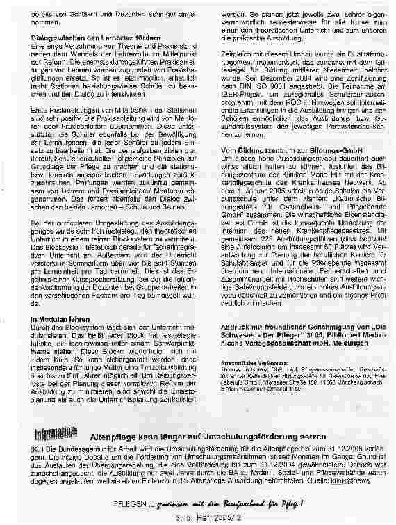 Vorschauseite 3: Von der Krankenpflegeschule zur Bildungs-GmbH