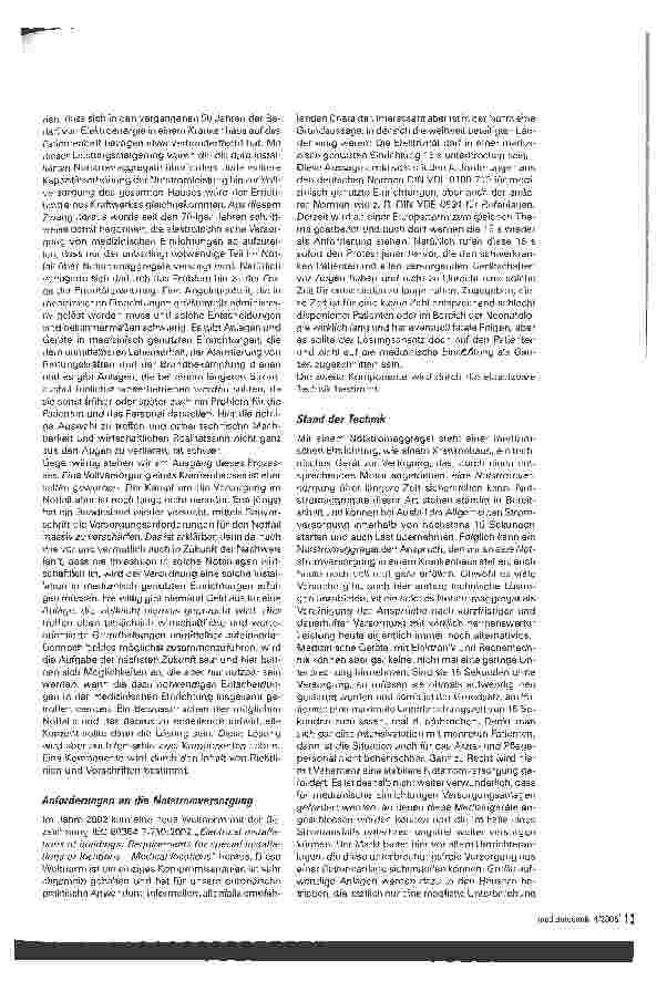 Vorschauseite 2: Stromversorgung medizinischer Einrichtungen