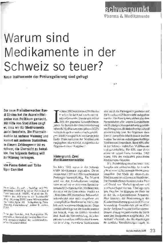 Vorschauseite 1: Warum sind Medikamente in der Schweiz so teuer?
