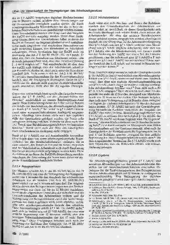 Vorschauseite 4: Die Vereinbarkeit der Neuregelungen des Arbeitszeitgesetzes mit dem Europarecht und dem Grundgesetz