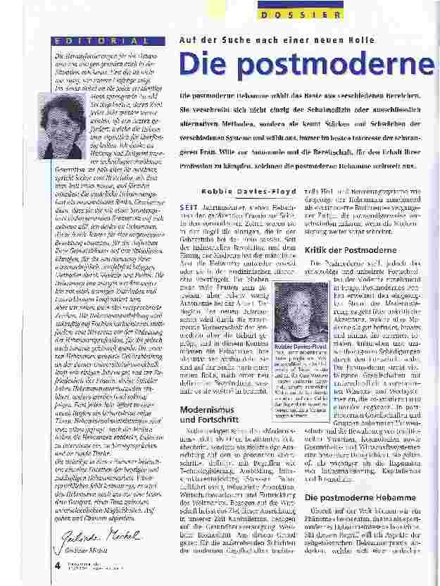 Vorschauseite 1: Die postmoderne Hebamme Auf der Suche nach einer neuen Rolle