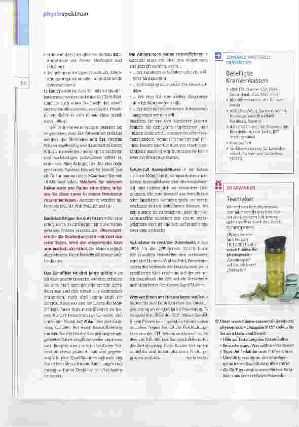 Vorschauseite 3: Tipps zur Anerkennung von Präventionskursen