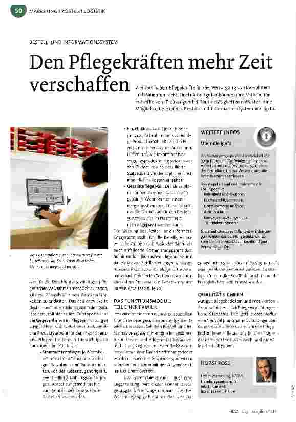 Vorschauseite 1: Den Pflegekräften mehr Zeit verschaffen