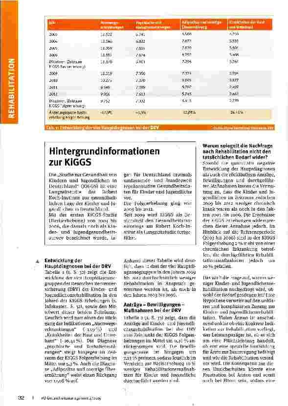 Vorschauseite 2: Die Kinderund Jugendlichenrehabilitation in der Krise
