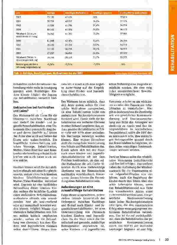 Vorschauseite 3: Die Kinderund Jugendlichenrehabilitation in der Krise