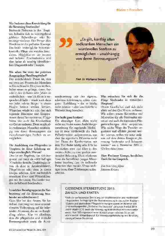 Vorschauseite 2: WIR DÜRFEN UNS NICHT ALLEIN AUF DAS HOSPIZ VERLASSEN