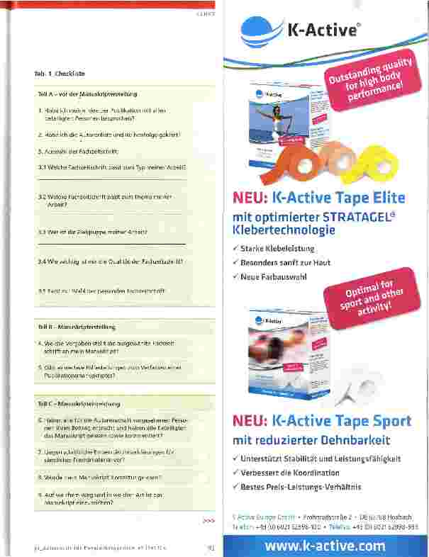 Vorschauseite 2: Physiotherapeutische Abschlussarbeiten publizieren