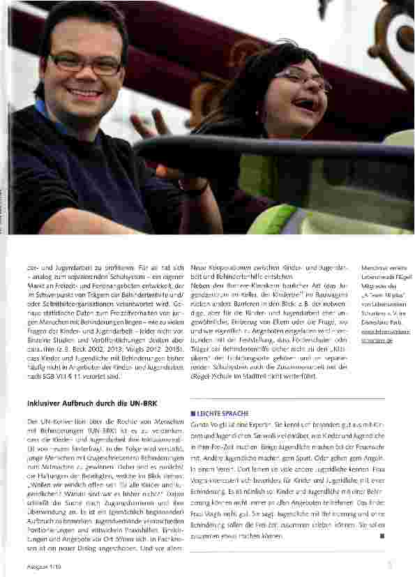 Vorschauseite 2: Gedanken zur Teilhabe von Kindern und Jugendlichen mit Behinderungen