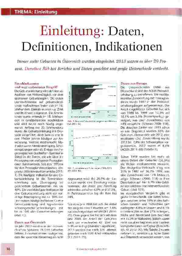 Vorschauseite 1: Einleitung: Daten, Definitionen, Indikationen