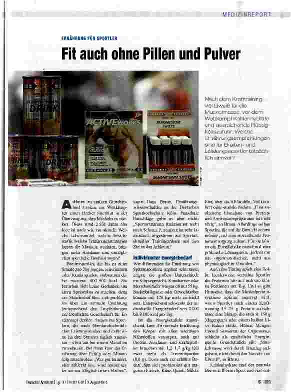Vorschauseite 1: Fit auch ohne Pillen und Pulver