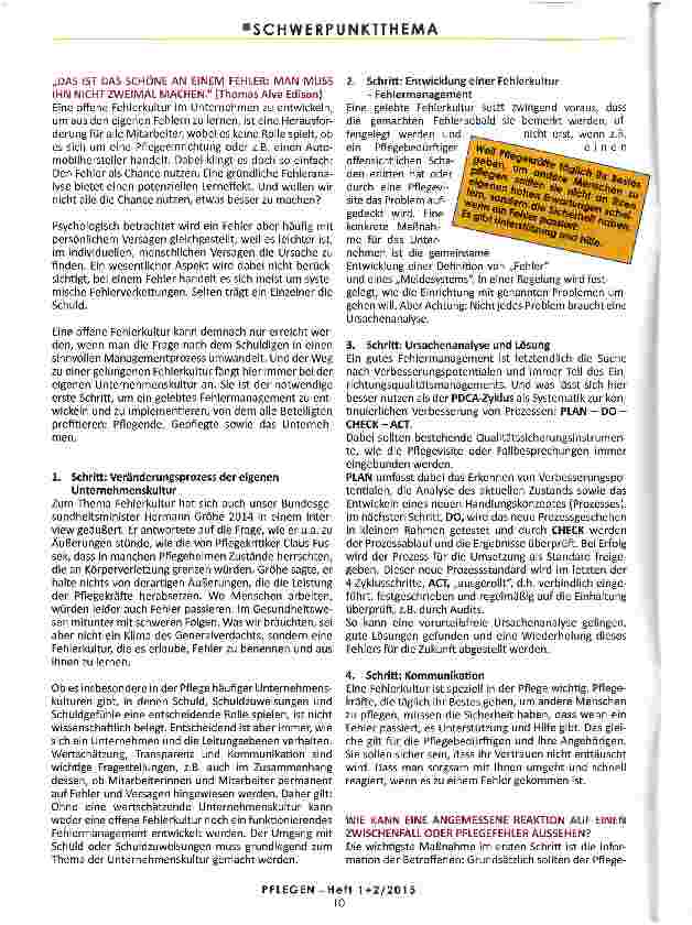 Vorschauseite 2: FEHLERKULTUR UND FEHLERMANAGEMENT: Man muss einen Fehler nicht zweimal machen