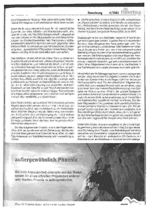 Vorschauseite 5: Investitionen im Krankenhausbereich: Privates Kapital als Lösungsweg?