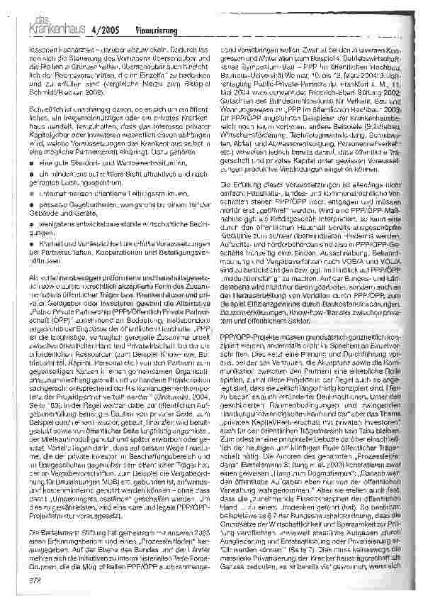 Vorschauseite 6: Investitionen im Krankenhausbereich: Privates Kapital als Lösungsweg?