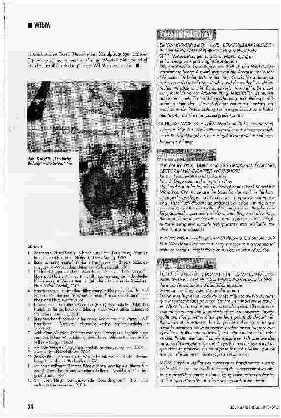 Vorschauseite 5: Eingangsverfahren und Berufsbildungsbereich in der Werkstatt für behinderte Menschen