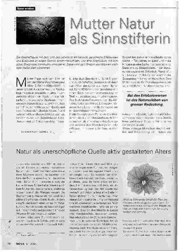 Vorschauseite 1: Mutter Natur als Sinnstifterin