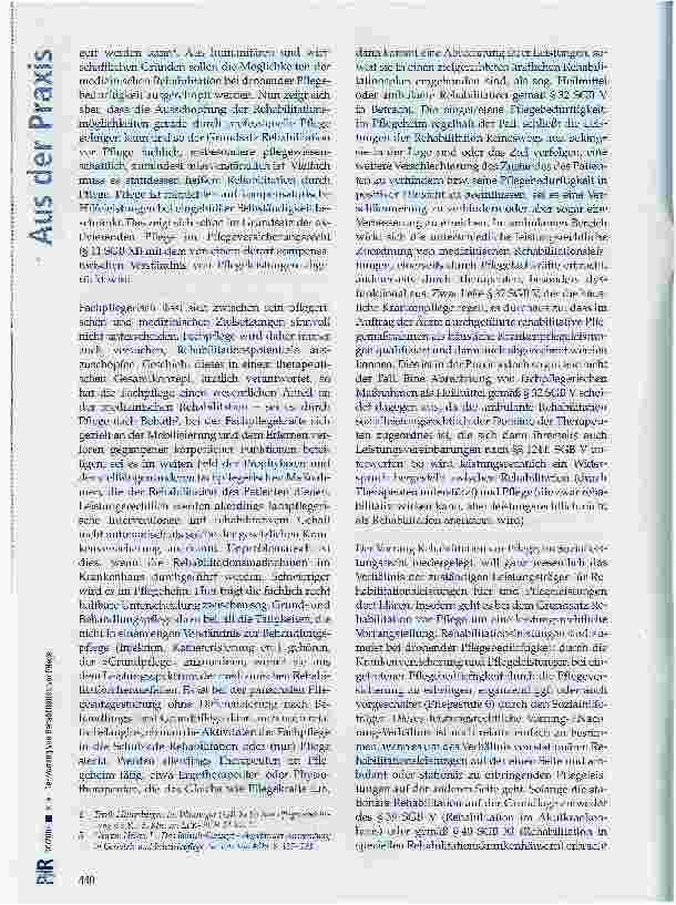 Vorschauseite 2: Der Vorrang von Rehabilitation vor Pflege - nicht eingelöster Programmsatz oder programmatische Neuausrichtung des Leistungsrechtes?