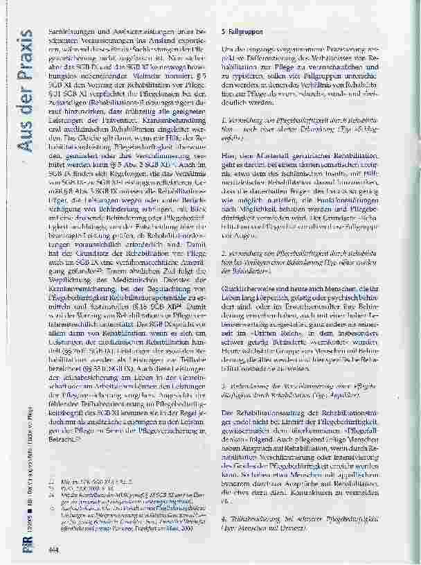 Vorschauseite 6: Der Vorrang von Rehabilitation vor Pflege - nicht eingelöster Programmsatz oder programmatische Neuausrichtung des Leistungsrechtes?